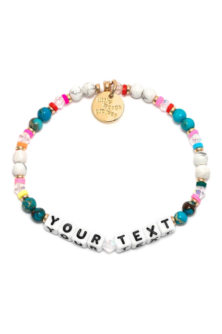 Joyful Custom Beaded Stretch Bracelet, Main, color, WHITE MULTI