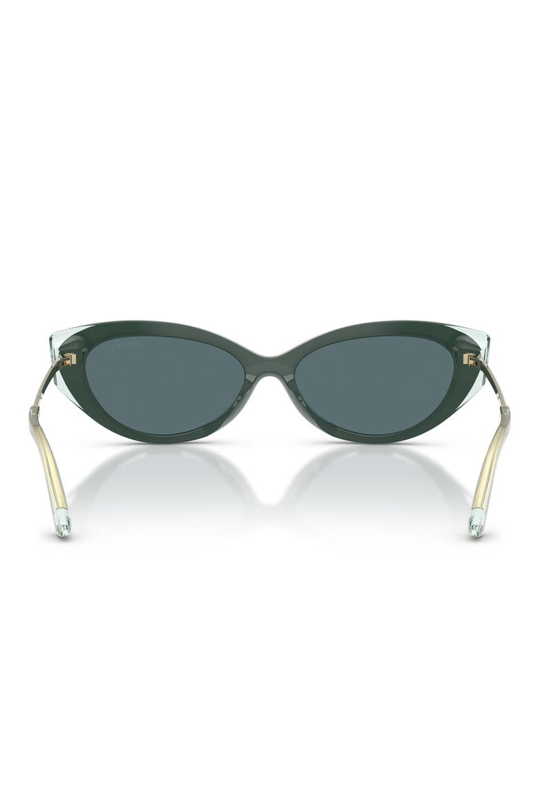 54mm Cat Eye Sunglasses, Alternate, color, DARK GREEN / DARK GREY
