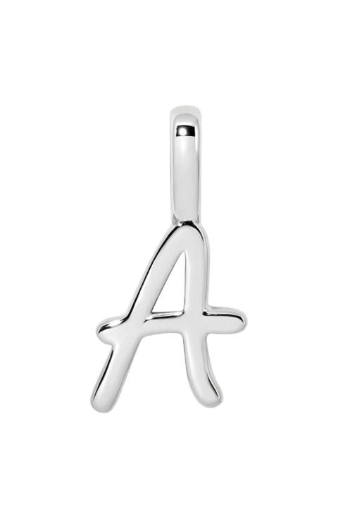 Script Initial Charm Silver