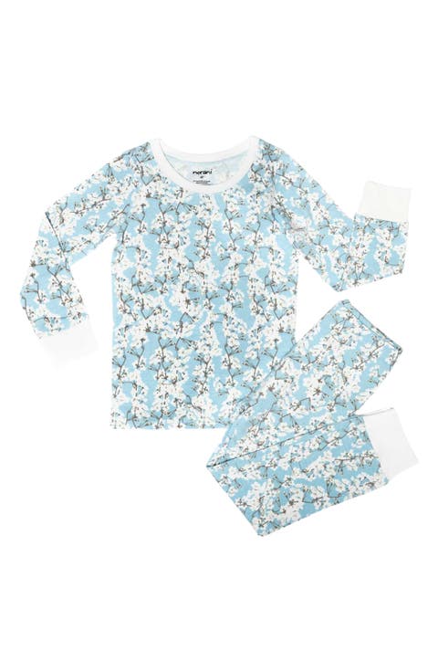 Kids Organic Two-Piece Pajama Set in Cherry Blossoms