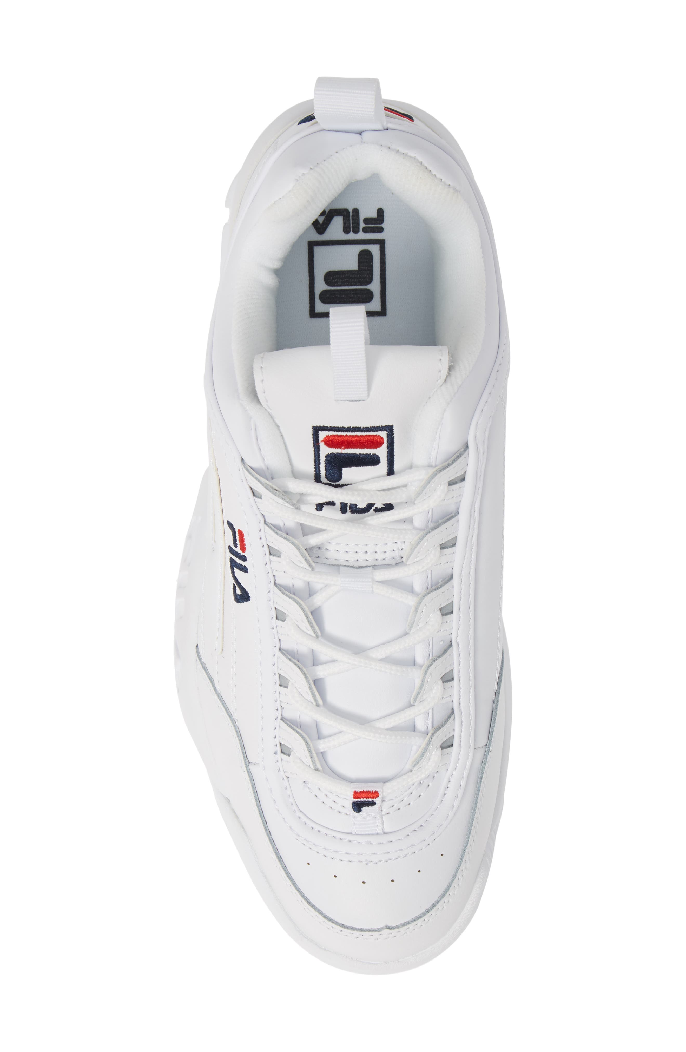 Disruptor II Premium Sneaker, Alternate, color, WHITE/ NAVY/ FILA RED