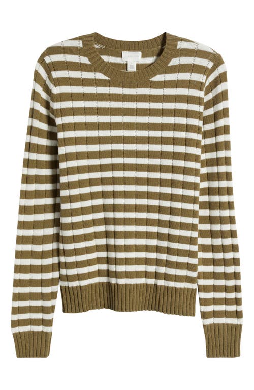 CASLONR CASLON(R) STRIPE CREWNECK RIB SWEATER