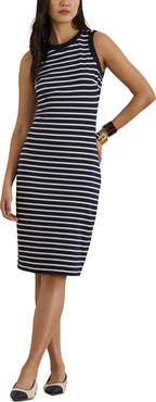Lauren Ralph Lauren Stripe Ponte Crewneck Dress