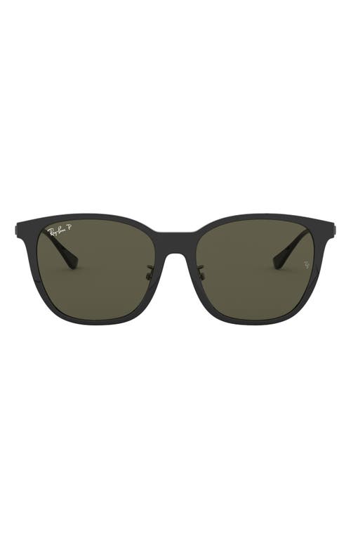Ray Ban Ray-ban 55mm Polarized Square Sunglasses In Brown