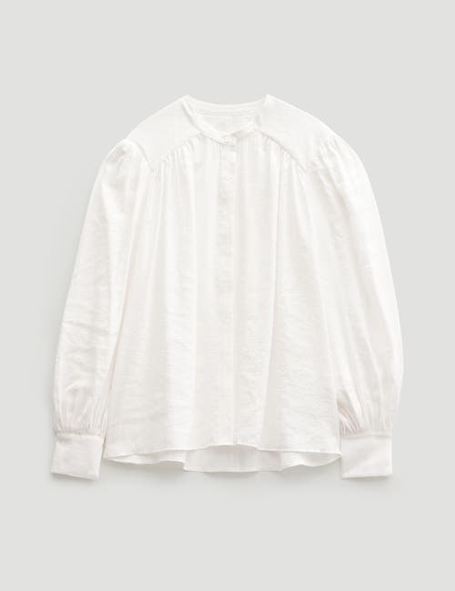 Hush Puff Sleeve Blouse In White