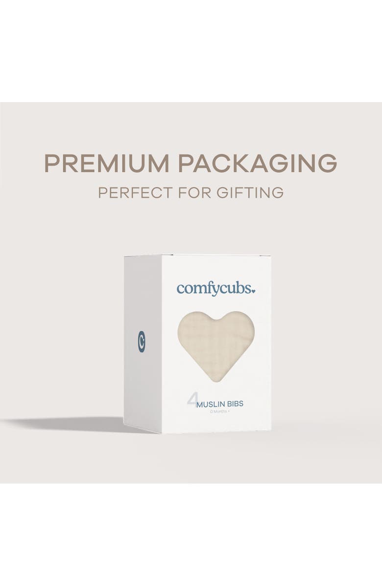 Comfy Cubs Muslin Bibs - Pack of 4, Alternate, color, Multicolor