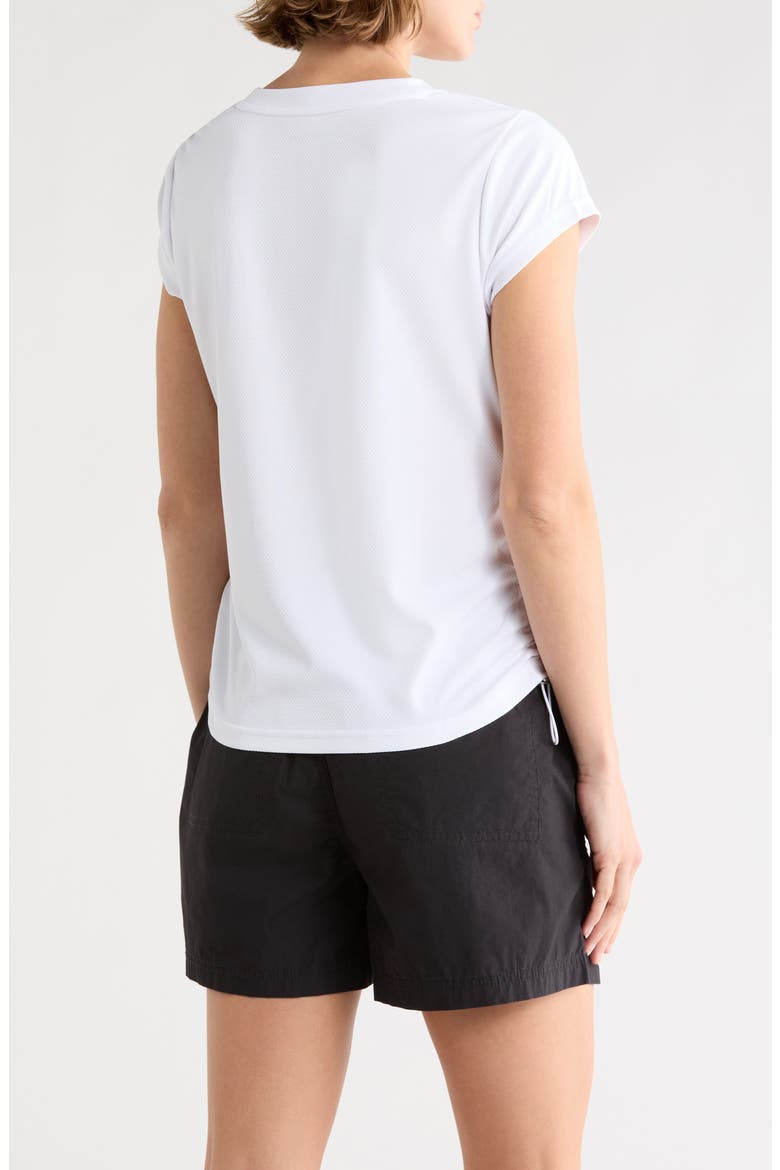 Ruched Tech T-Shirt, Alternate, color, WHITE