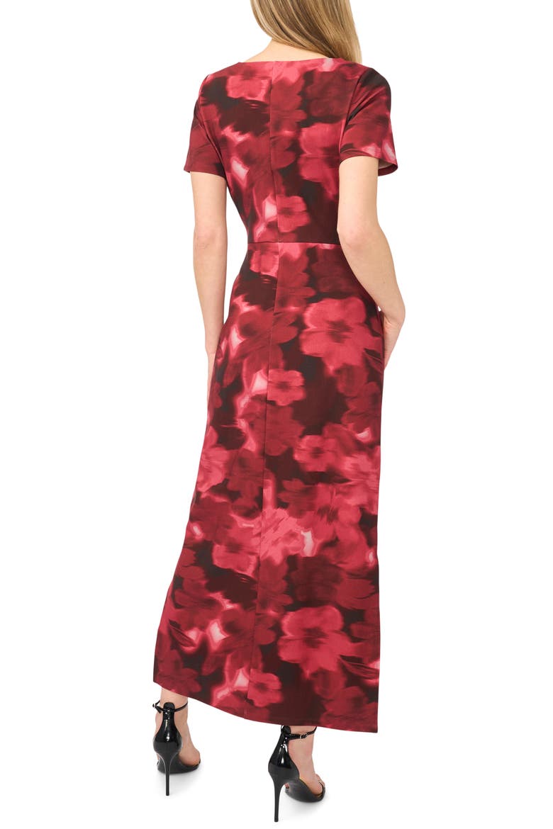 Short Sleeve Tie Waist Maxi Dress, Alternate, color, WINTERBERRY