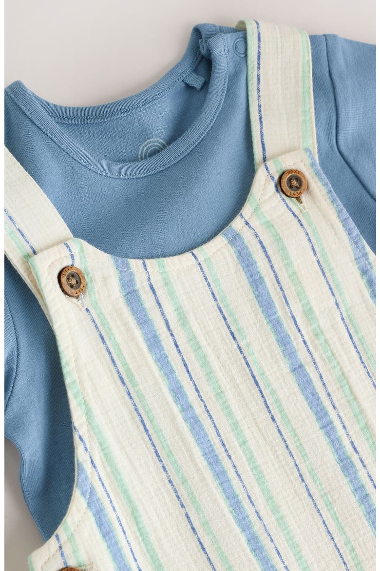 Stripe Romper & Bodysuit Set, Alternate, color, BLUE