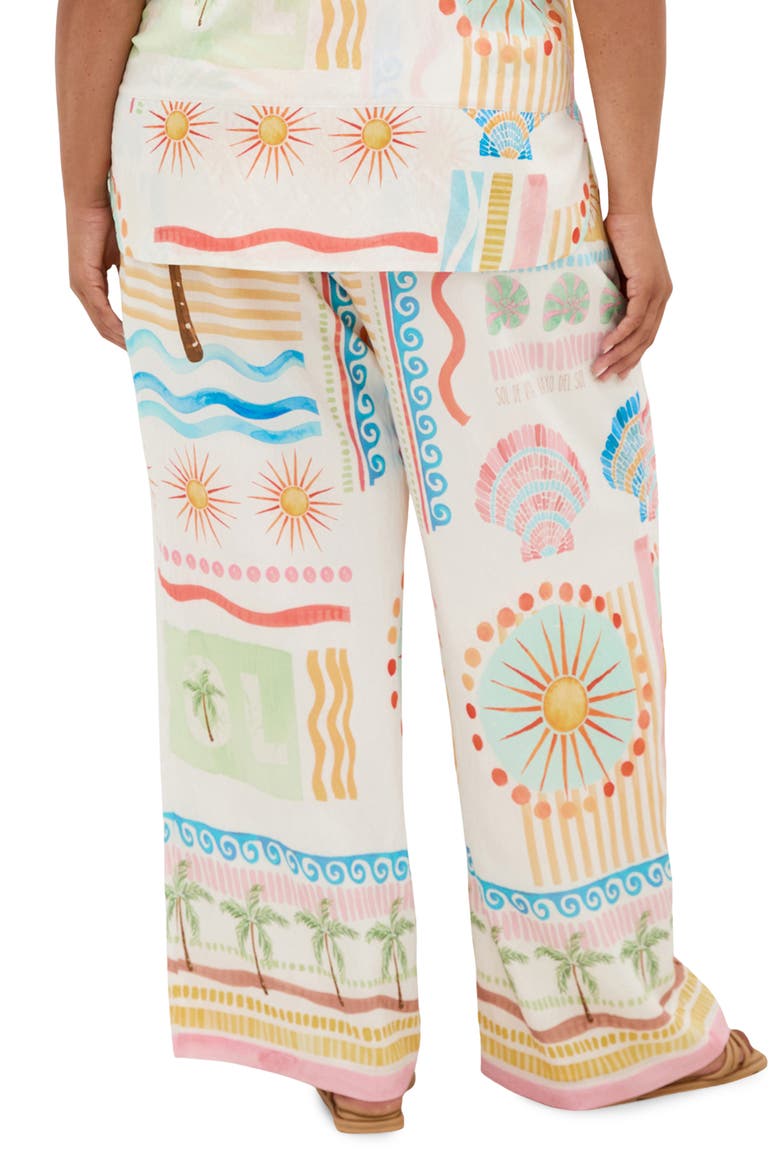 Aliya Print Wide Leg Pants, Alternate, color, SEA DREAM PLC