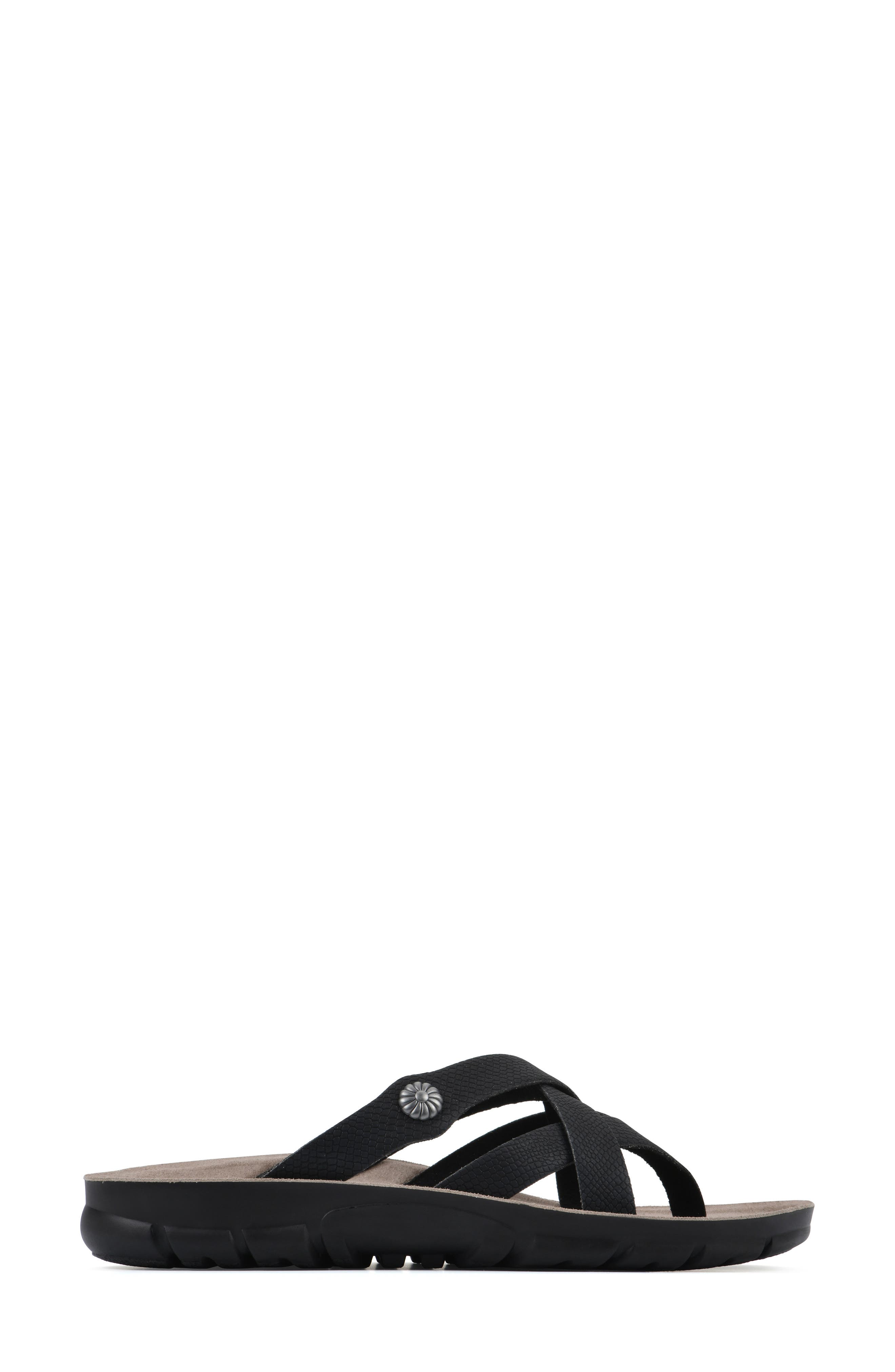 CLIFFS BY WHITE MOUNTAIN Bansky Thong Comfort Sandal, Alternate, color, Black Nubuck
