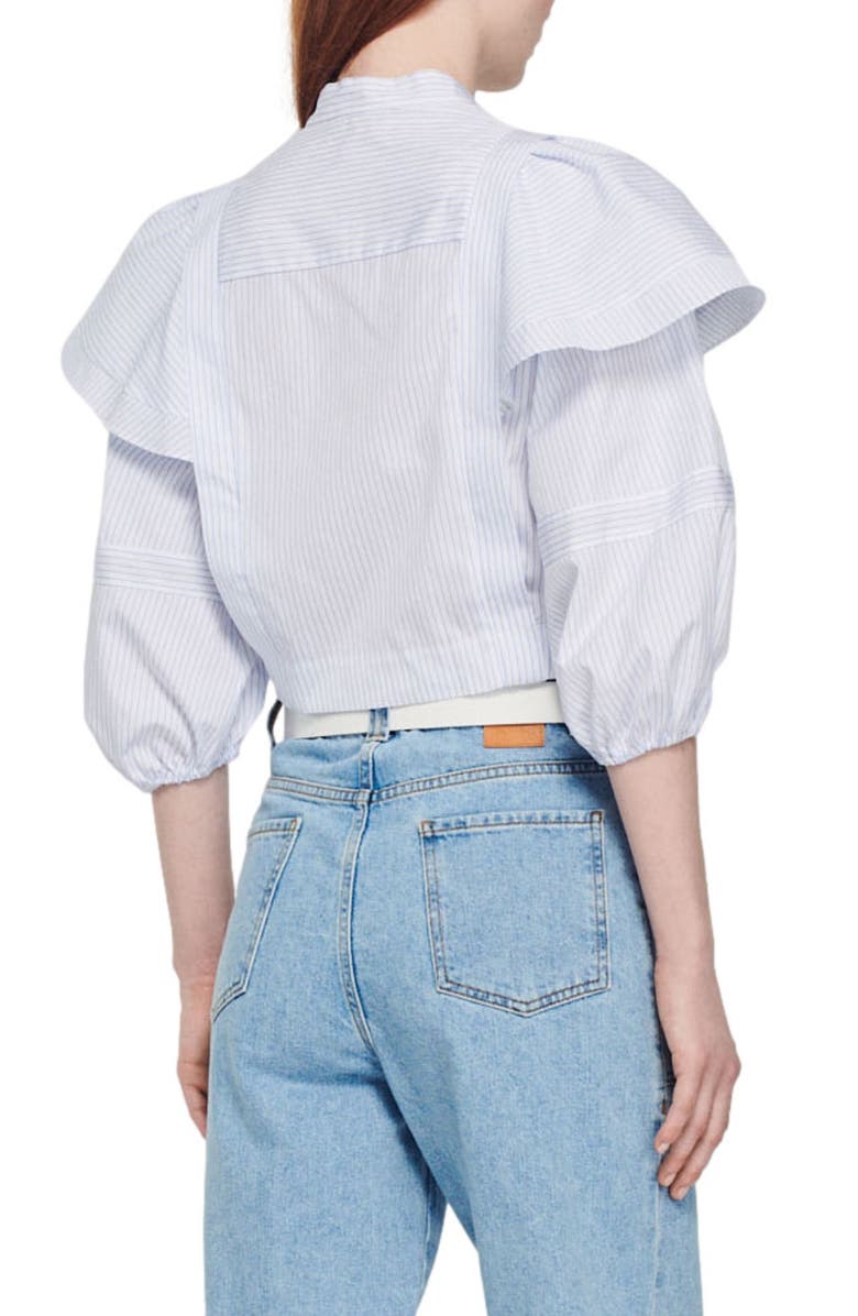 SANDRO Yzeure Stripe Button-Up Shirt, Alternate, color,