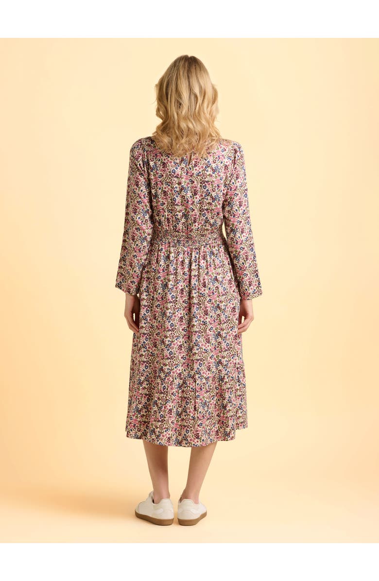 Brakeburn Abloom Long Sleeve Floral Midi Dress, Alternate, color, Cream
