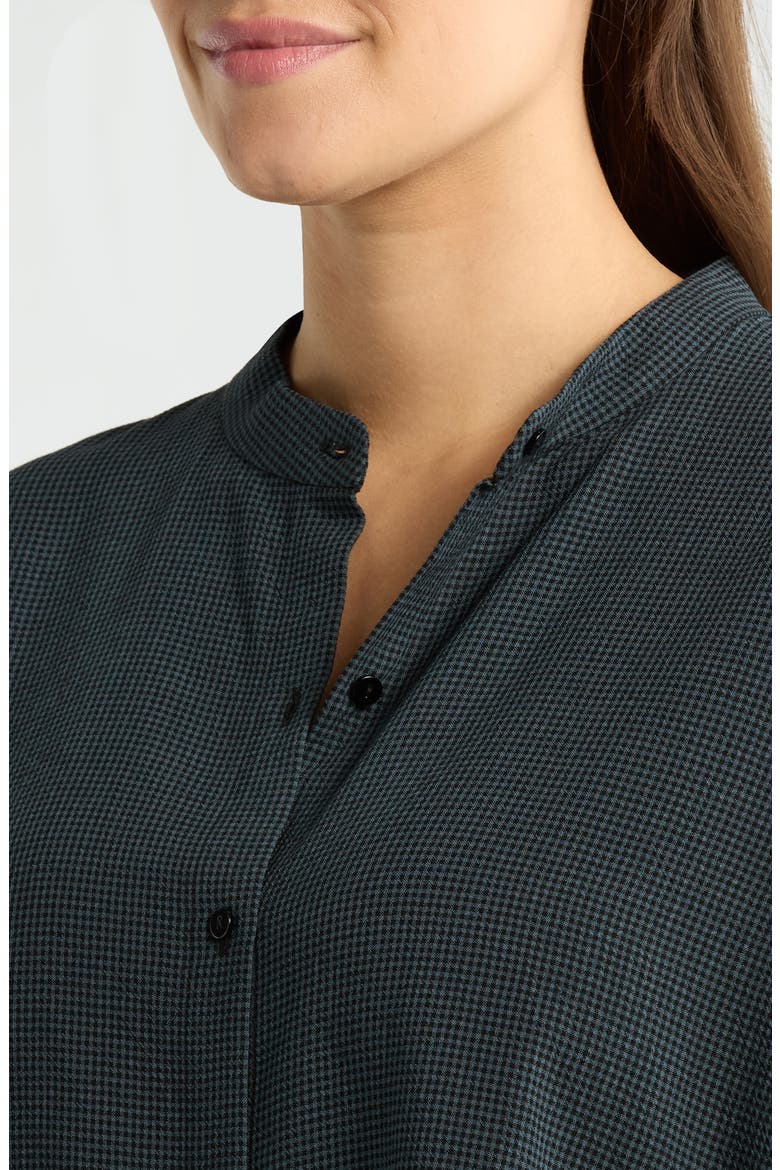 Band Collar Button-Up Shirt, Alternate, color, EUCALYPTUS