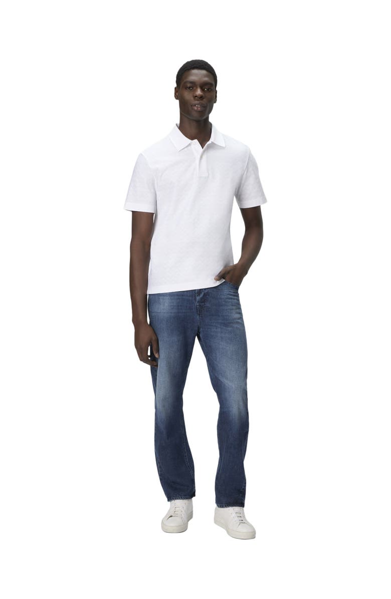 Missoni Tonal Zigzag Cotton Jersey Polo Shirt, Main, color, White