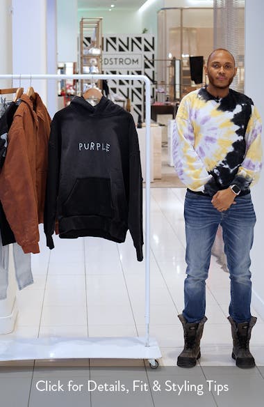 Oversize Studded Logo Heavyweight Fleece Hoodie