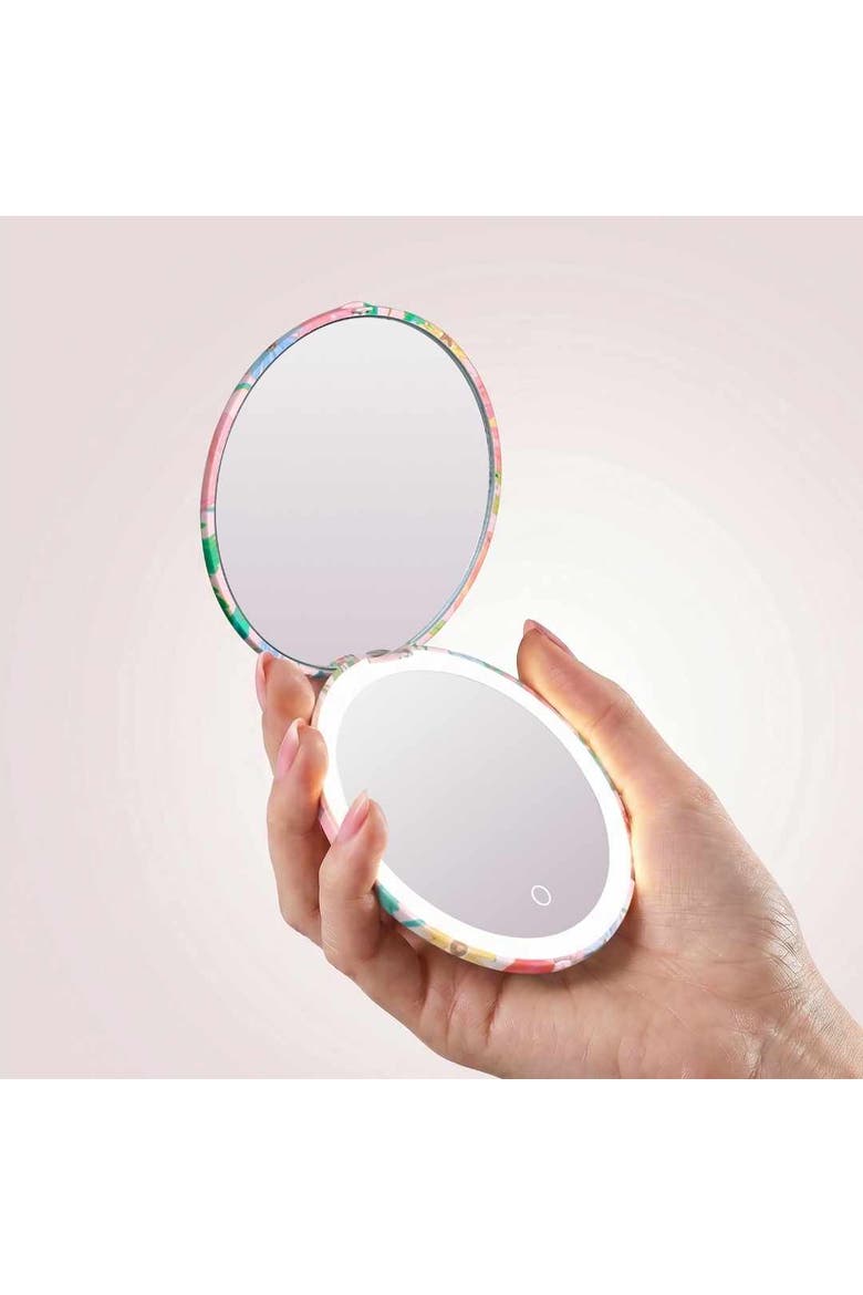 Mini Taylor LED Compact Mirror - Vibrant Florals, Alternate, color, Vibrant Florals