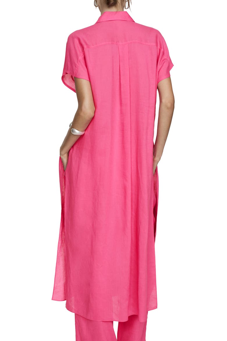 Pleated Side Slit Midi Shirtdress, Alternate, color, PINK