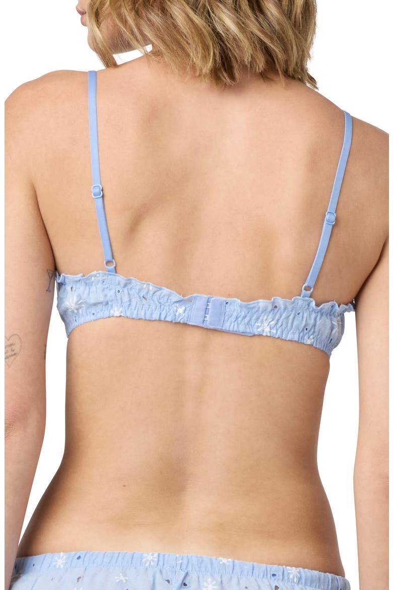 Eyelet Cotton Bralette, Alternate, color, BLUE JET STREAM