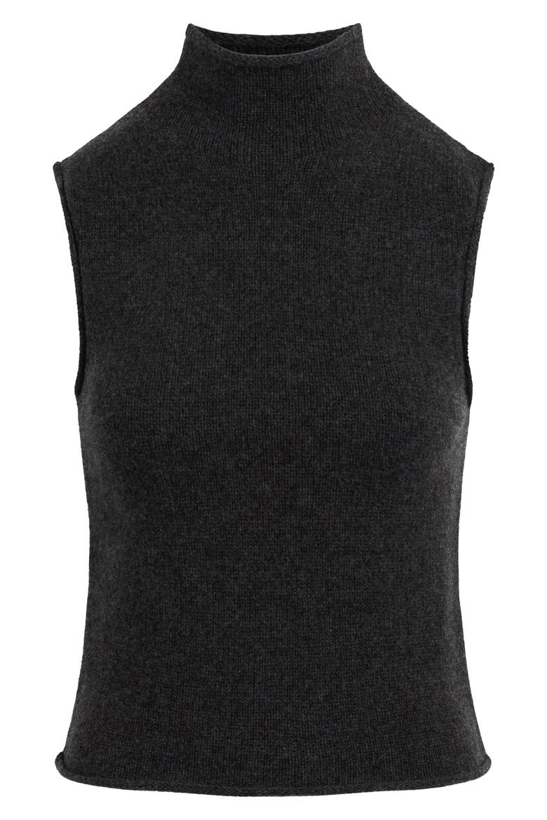 Stevie Sleeveless Wool & Yak Hair Sweater, Alternate, color, CHARCOAL