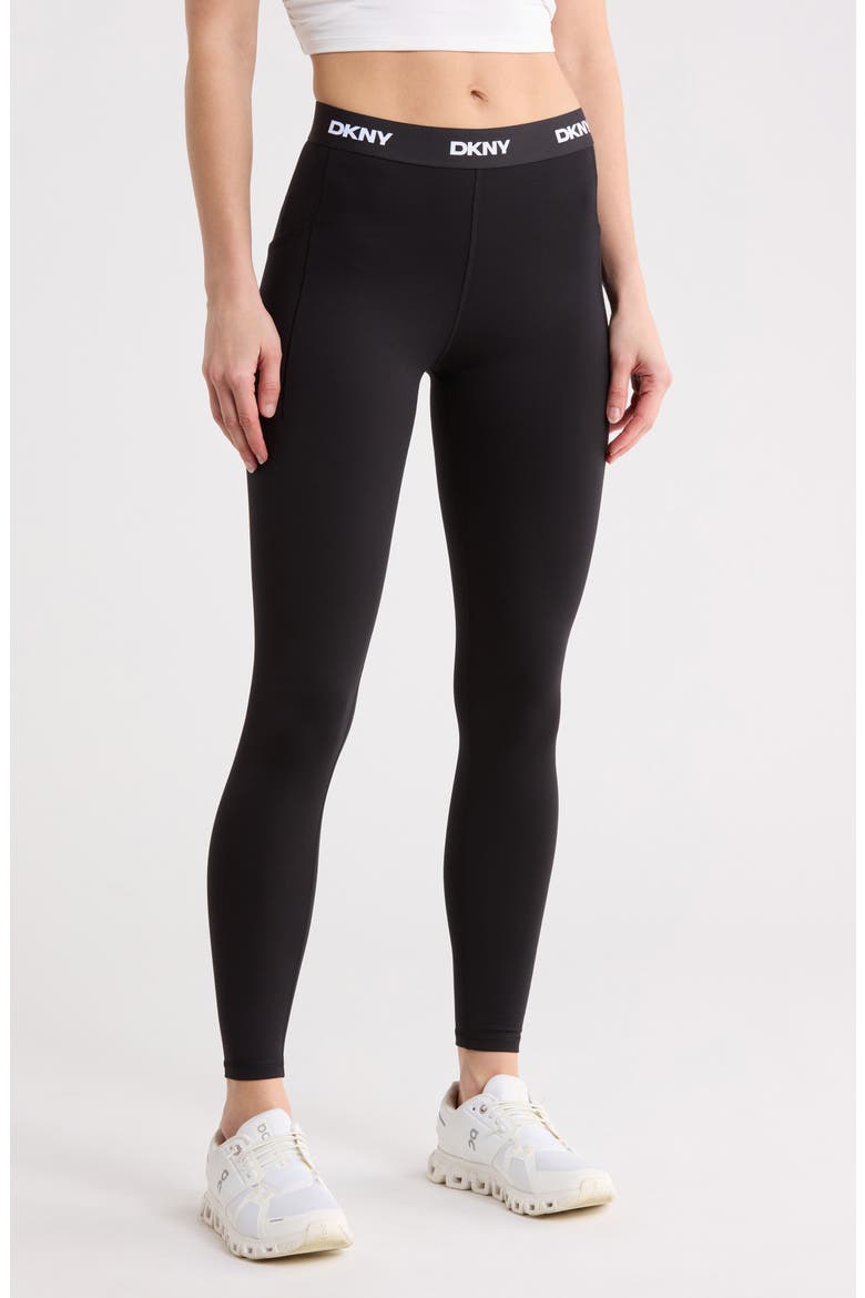 Logo Elastic Full Length Tights, Main, color, BLACK