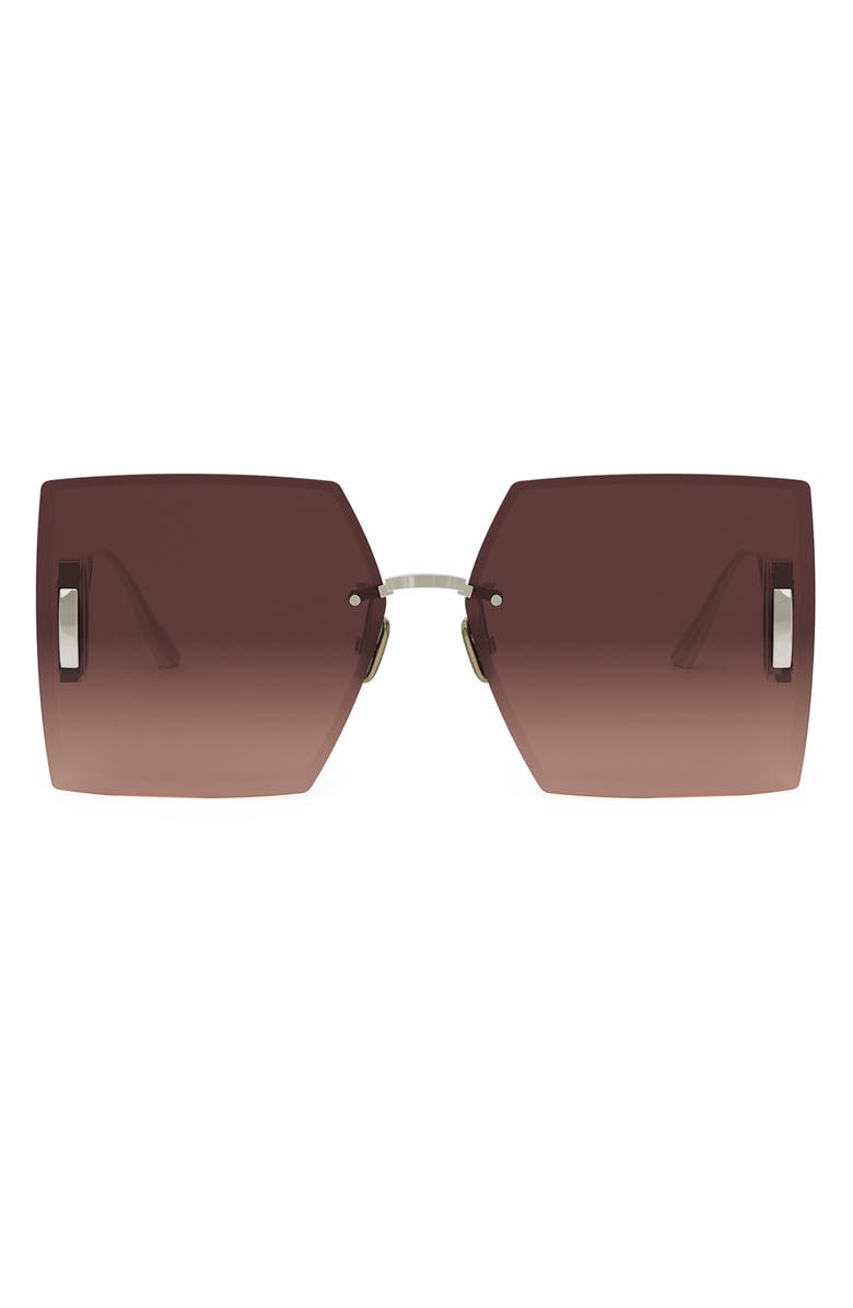 DIOR 30Montaigne S7U 64mm Oversize Gradient Geometric Sunglasses, Main, color, Matte Rose Gold / Roviex