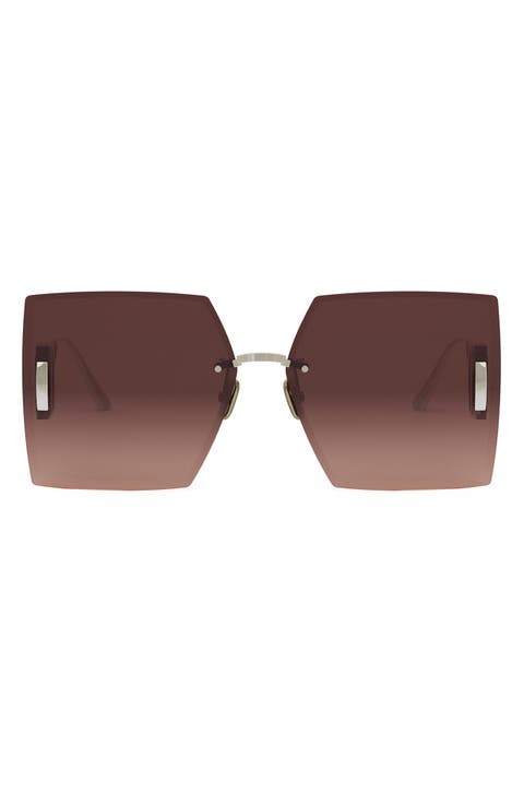 30Montaigne S7U 64mm Oversize Gradient Geometric Sunglasses