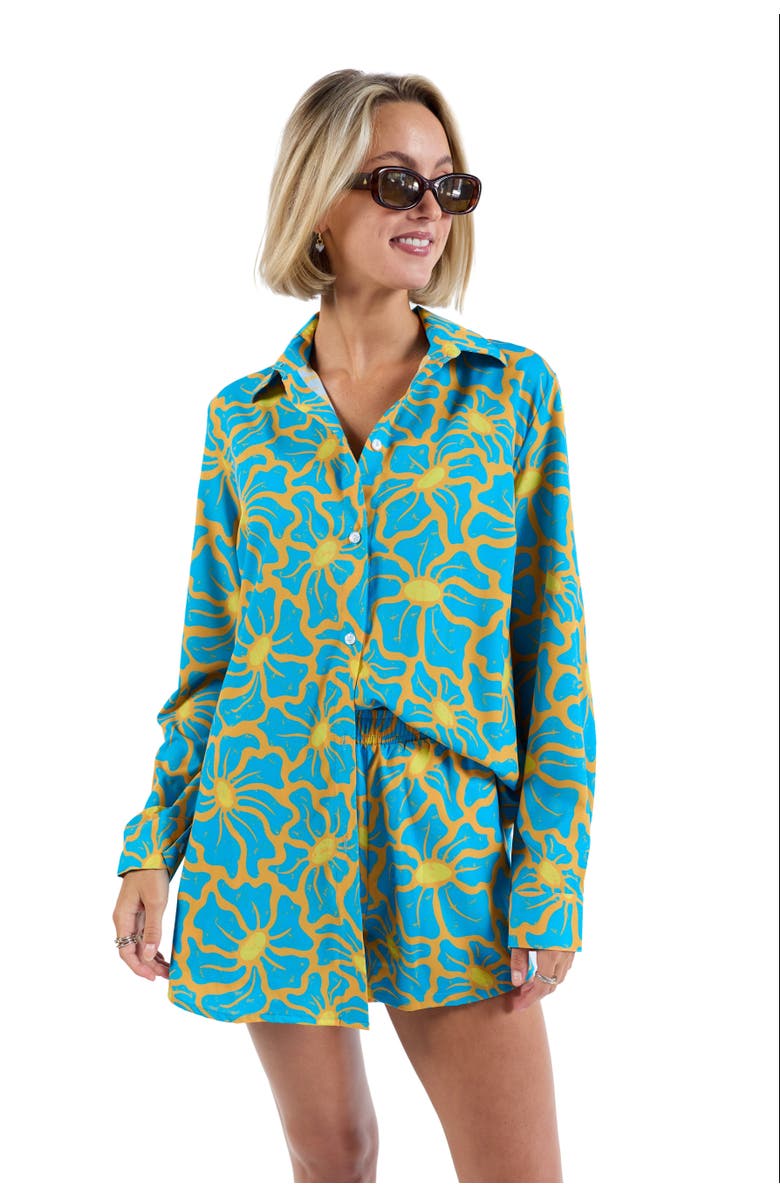 Kenny Flowers The 1979 - Women's Long Sleeve Resort Shirt, Alternate, color, Teal