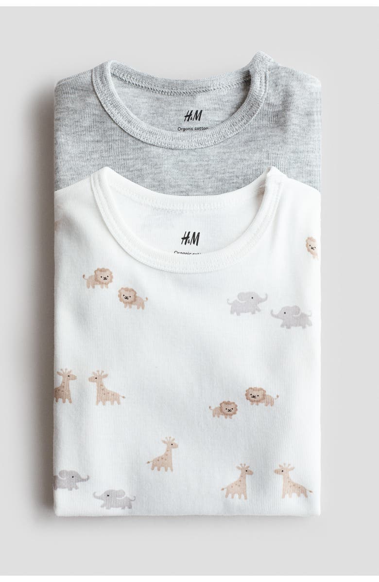 H&M 2-pack Cotton Bodysuits, Alternate, color, 