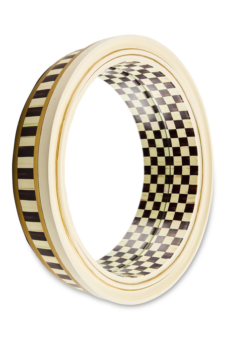Courtly Check Illusion Small Wall Mirror, Alternate, color, BLACK