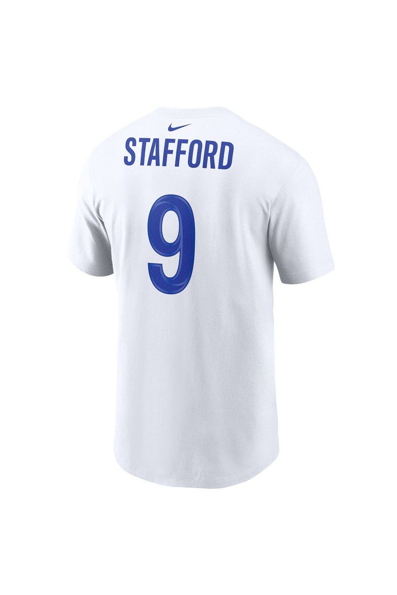 Men's Nike Matthew Stafford White Los Angeles Rams Super Bowl LVI Player Name & Number T-Shirt, Alternate, color, White