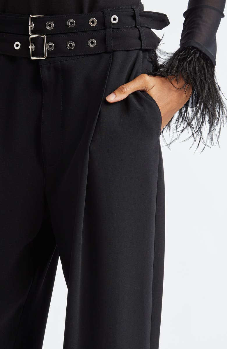 Cinq à Sept Cortina Belted Wide Leg Pants, Alternate, color, Black