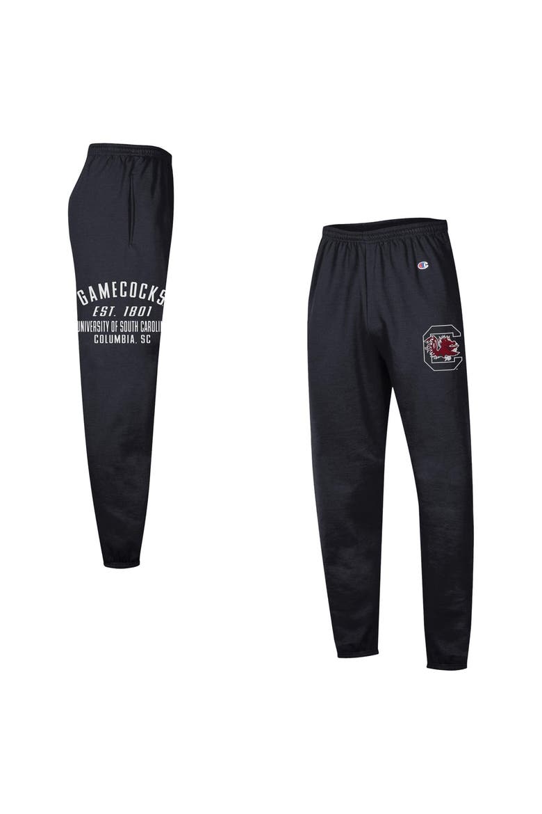 Men's Champion  Black South Carolina Gamecocks Powerblend Banded Fleece Sweatpants, Main, color, Black