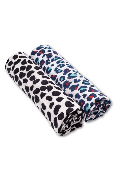 2-Pack Animal Sensory Organic Cotton Muslin Blankets