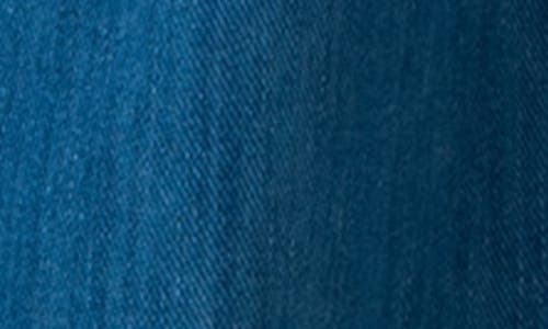 Akris Punto Celia Cotton Stretch Denim Flare Pants In Medium Blue Denim