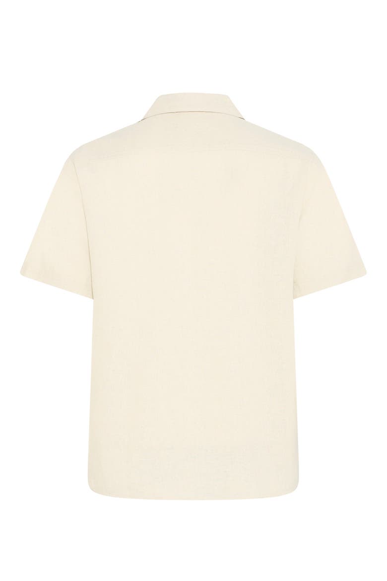 Allan Solid Linen Blend Camp Shirt, Alternate, color, OATMEAL