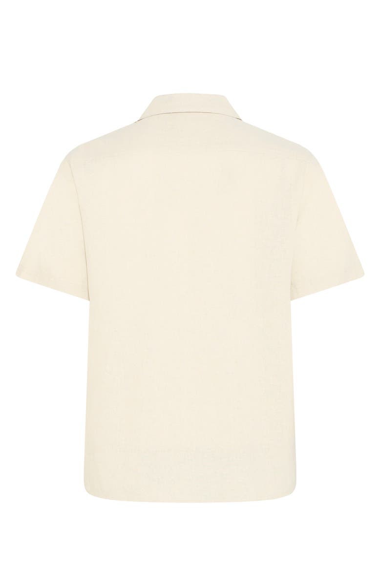 !SOLID Allan Solid Linen Blend Camp Shirt, Alternate, color, Oatmeal