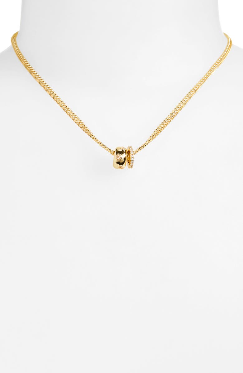 Leith Star Cubic Zirconia Rondelle Necklace Set, Alternate, color, Clear- Gold