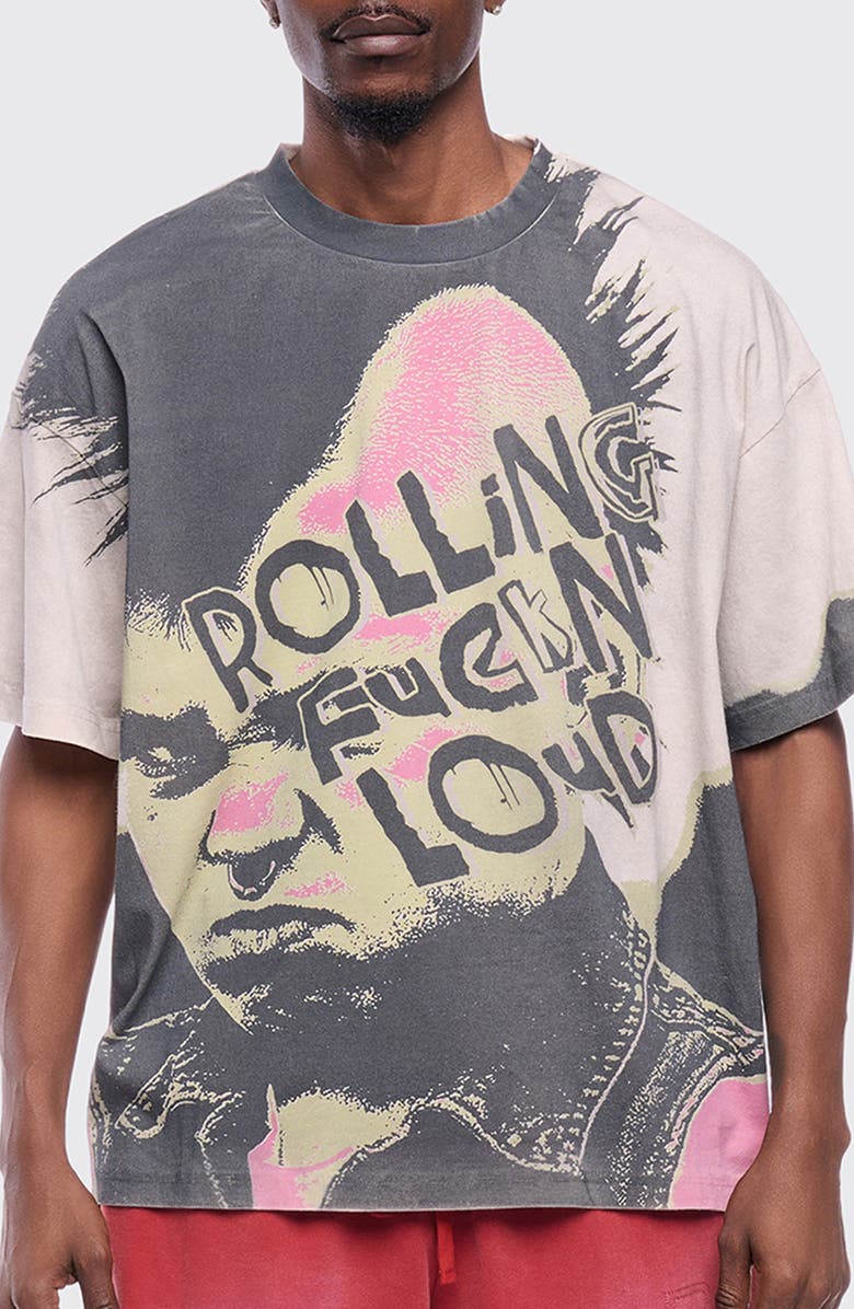 Rolling Loud Punk Riot Relaxed Graphic T-Shirt, Alternate, color, White/Grey