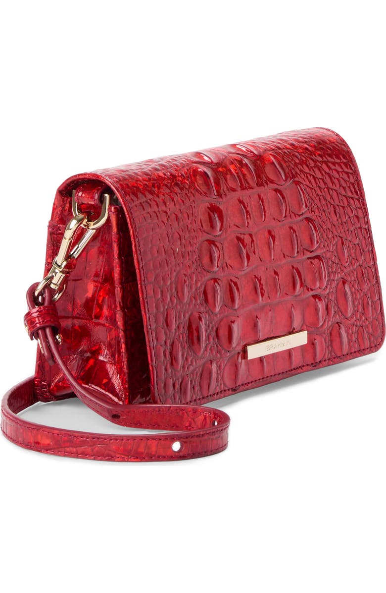 Brahmin Minuette Croc Embossed Leather Crossbody Bag, Alternate, color, Red Opal Melbourne
