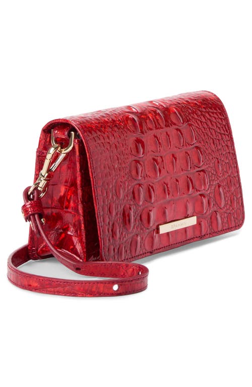 Brahmin Minuette Croc Embossed Leather Crossbody Bag In Red