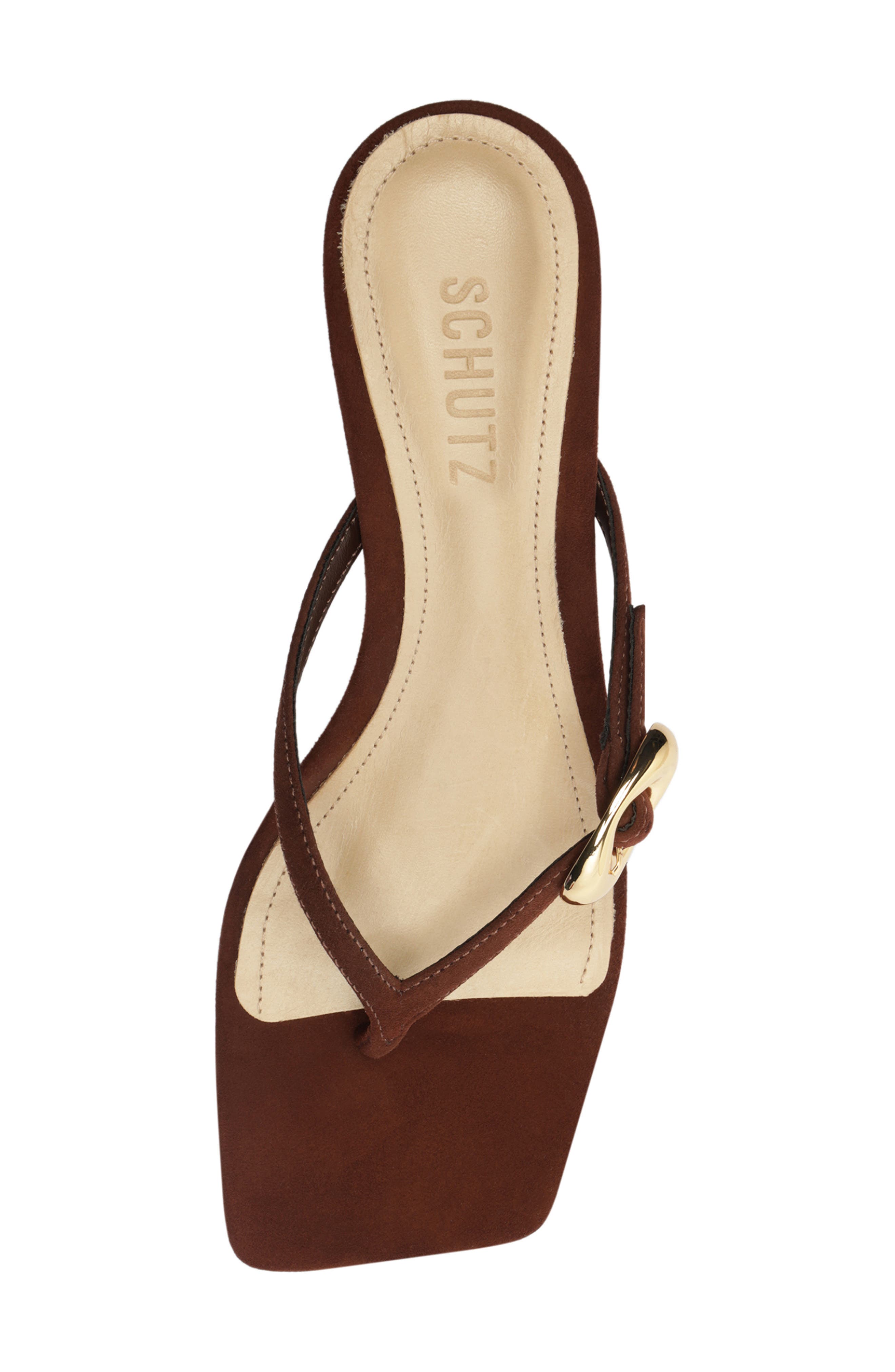 Schutz Miriam Slide Sandal, Alternate, color, Chestnut Brown
