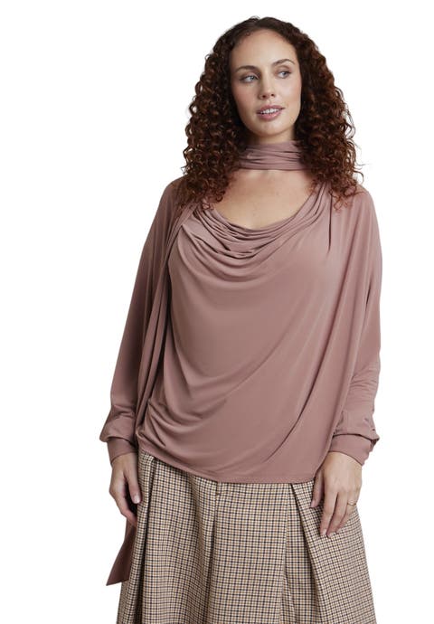 Plunging Scarf Neck Top (plus)
