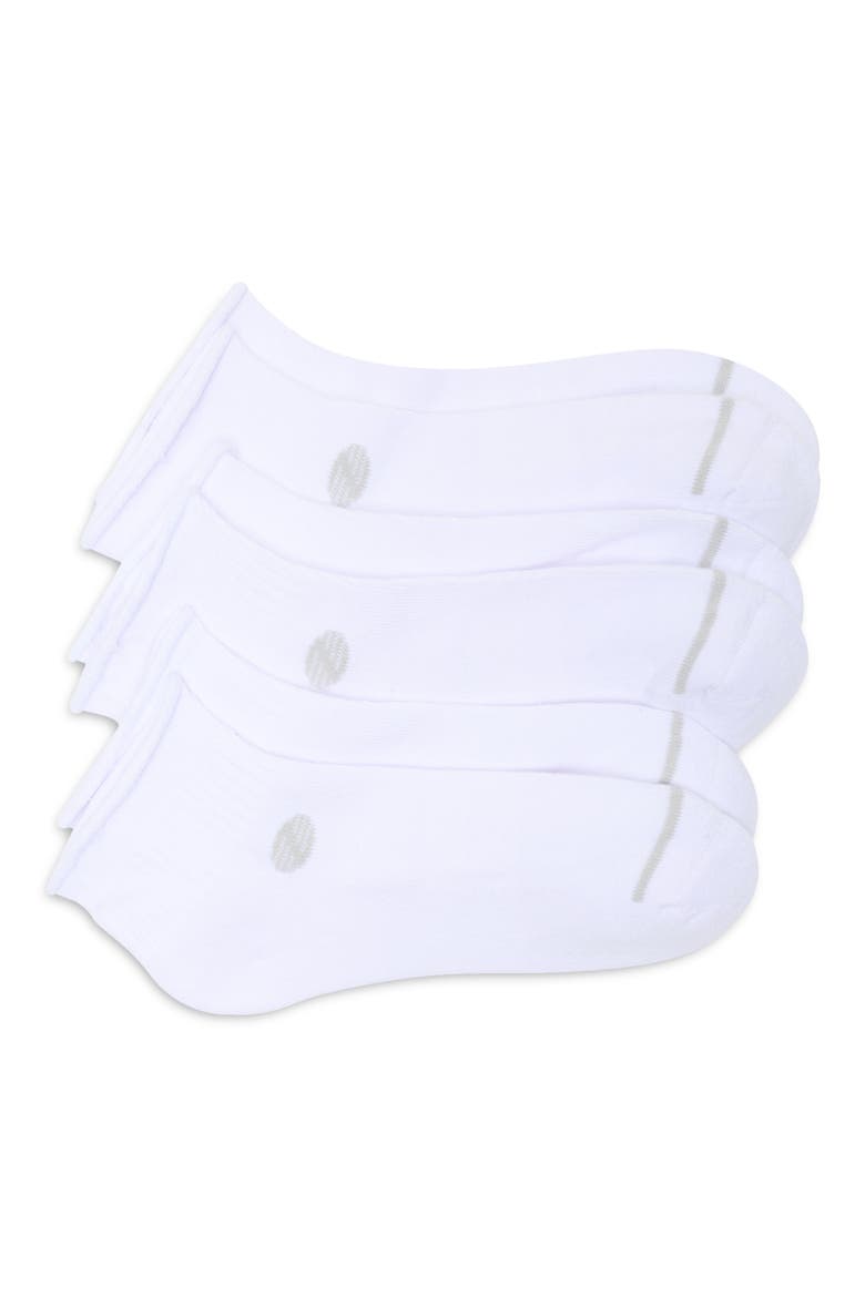 3-Pack Roll Top Quarter Crew Socks, Main, color, WHITE
