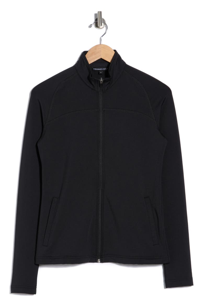 Cora Zip Golf Jacket, Alternate, color, BLACK