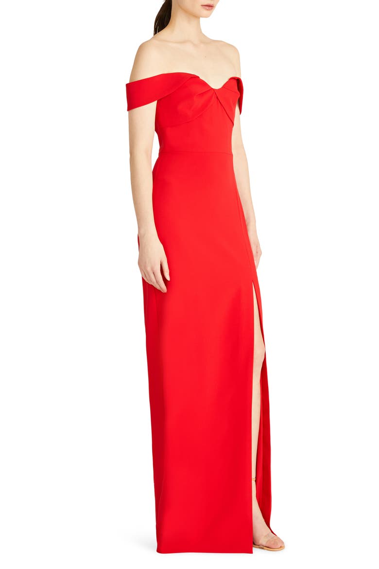 Vivian Off the Shoulder Sheath Gown, Alternate, color, ROUGE