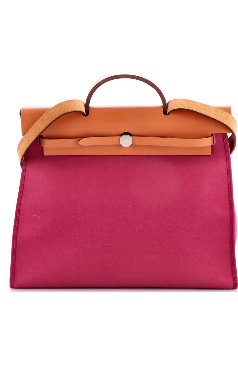 Pre-Owned Hermes Herbag Zip Leather and Toile 39, Main, color, Tosca