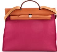 Pre-Owned Hermes Herbag Zip Leather and Toile 39