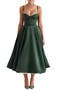 Mademoiselle Bustier Stretch Satin Midi Dress