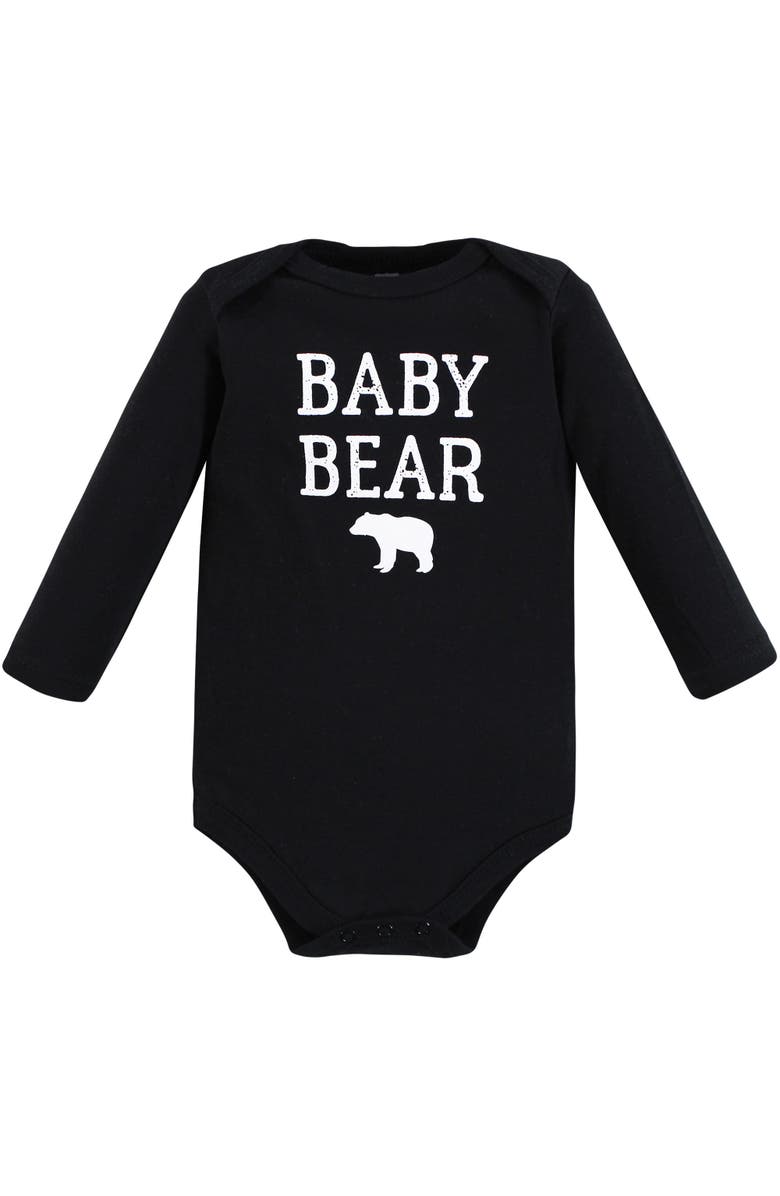 Hudson Baby Cotton Long-Sleeve Bodysuit 3Pk, Alternate, color, Buffalo Plaid Bear
